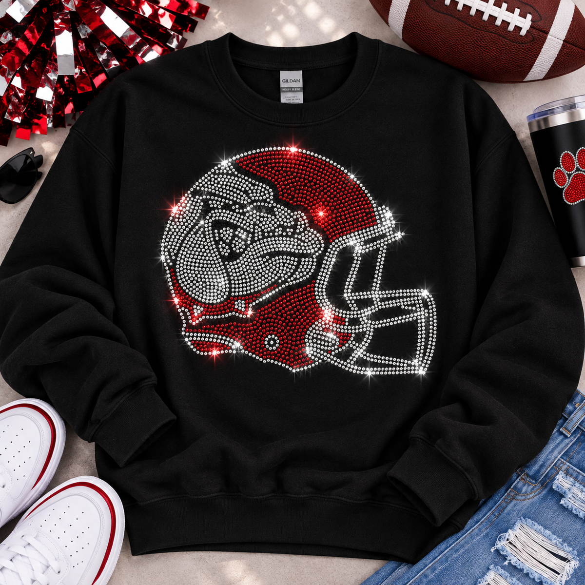 Bulldog Helmet Spangles Transfer