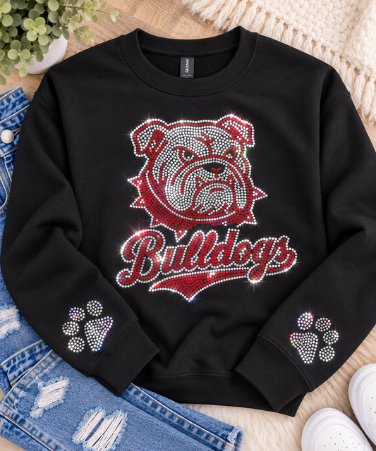 Bulldog with Paws Spangle Transfer