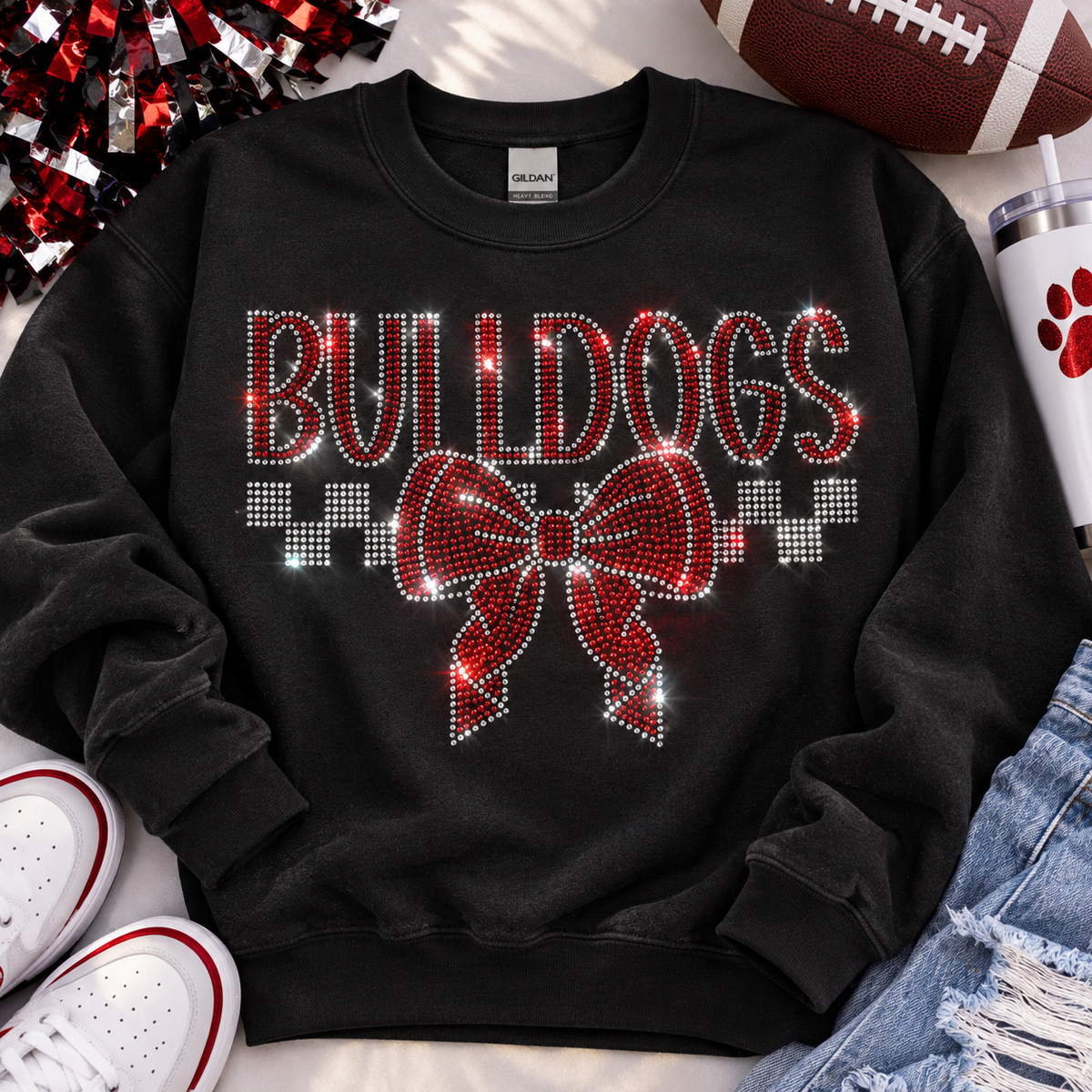 Bulldog Bow Spangles Transfer