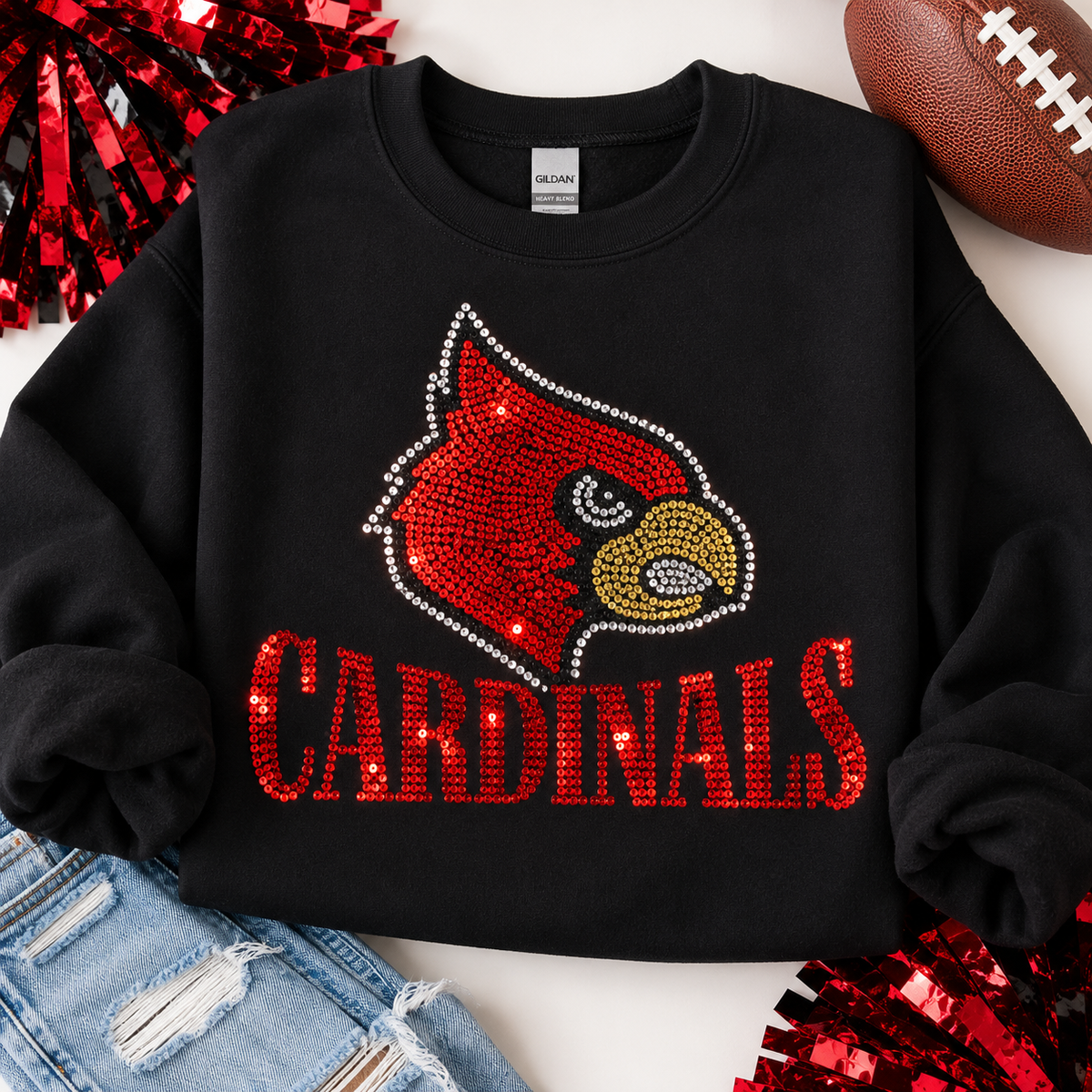 Cardinals Head Spangles Transfer