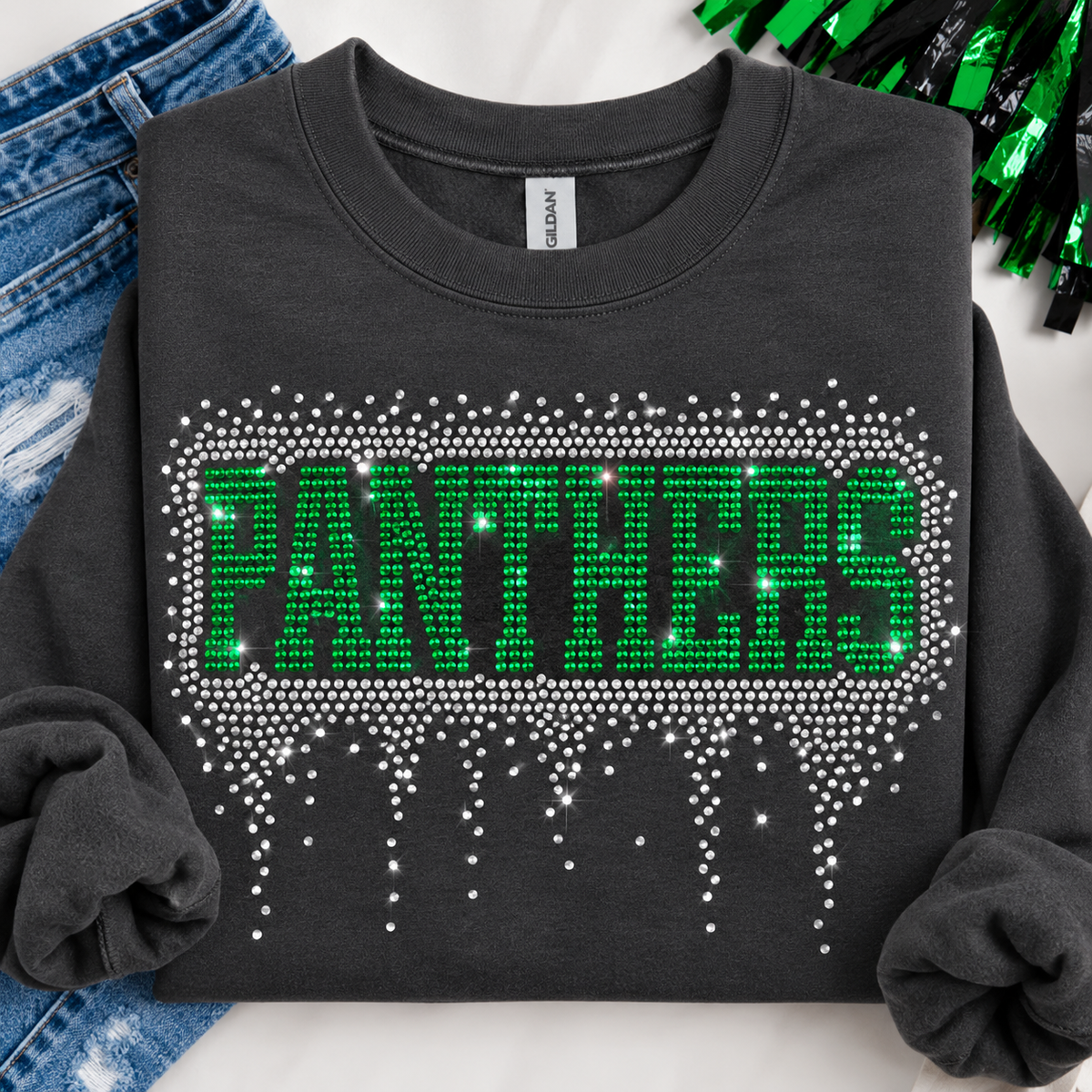 Panthers Drip Spangles Transfer