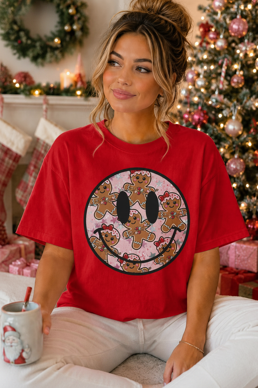 Gingerbread Smiley Glitter Transfer